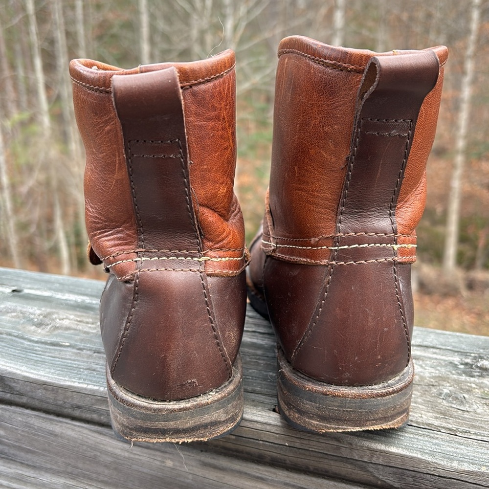 Frye Boots Womens 8 Brown Veronica Duck Engineer Shearling Lined Packer Pull On - Picture 6 of 15